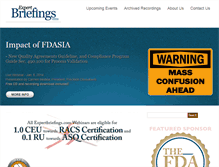 Tablet Screenshot of expertbriefings.com